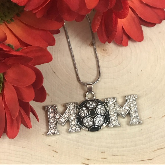 ⚽️Soccer Mom Silver Crystal Rhinestone Necklace - Picture 3 of 6